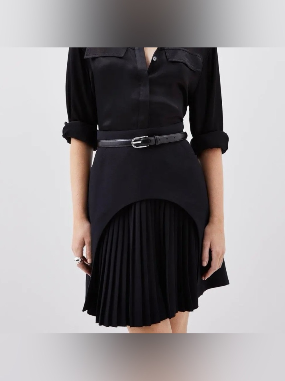 Karen Millen Tailored Military Pleat Mini Skirt NWT Size 8